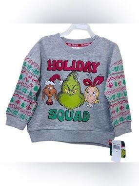 Dr. Seuss The Grinch Toddler Boys Graphic Fleece Christmas Holiday Sweatshirt 3T